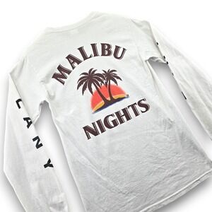 LANY Malibu Nights Long Sleeve Shirt Small White Cotton Band Tour Graphic Tee
